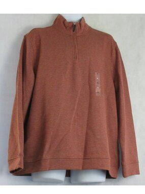 Tasso Elba Men's Birdseye Quarter-Zip Pullover Sweater, Firebrick Combo, XL
